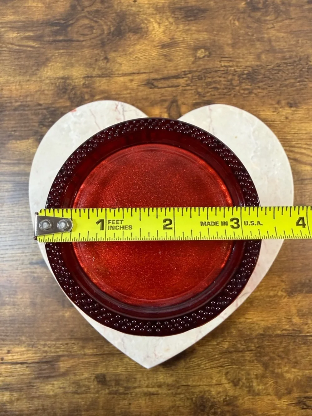 Red Textured Tempered Glass Tumbler Vase, 9” High, Made In USA, Very Heavy